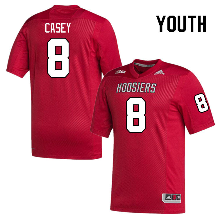 Youth #8 Jared Casey Indiana Hoosiers College Football Jerseys Stitched-Red
